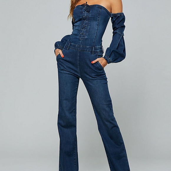 Bebe denim jumpsuit - Picture 3 of 4